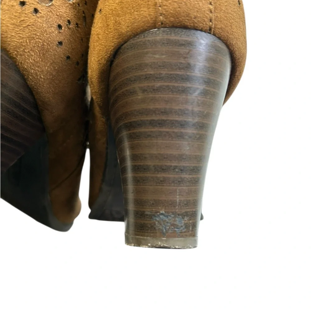 American Eagle by Payless Tan Ankle Boots Booties Suede Y2K western 7